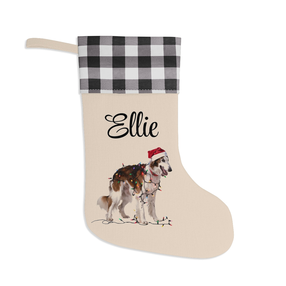 Personalized Borzoi Christmas Stocking