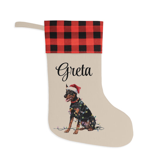 Personalized German Pinscher Christmas Stocking,  Holiday Decor Gift for Pet Lovers