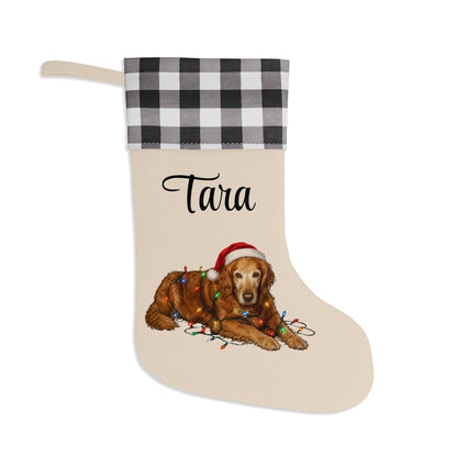 Personalized Dog Photo Christmas Stocking Custom Pet Name Holiday Decor