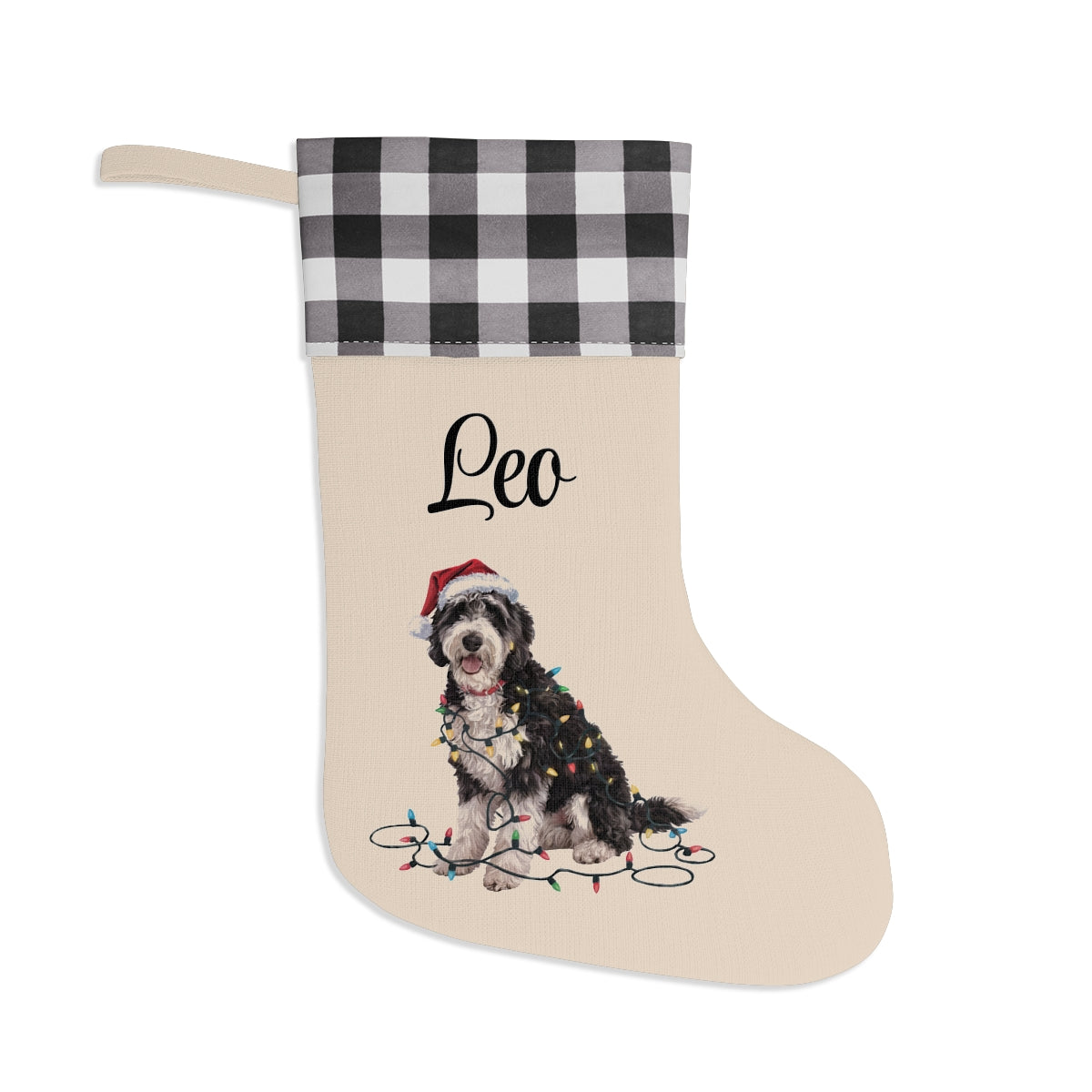 Personalized Labradoodle Christmas Stocking, Holiday Decor Gift for Pet Lovers