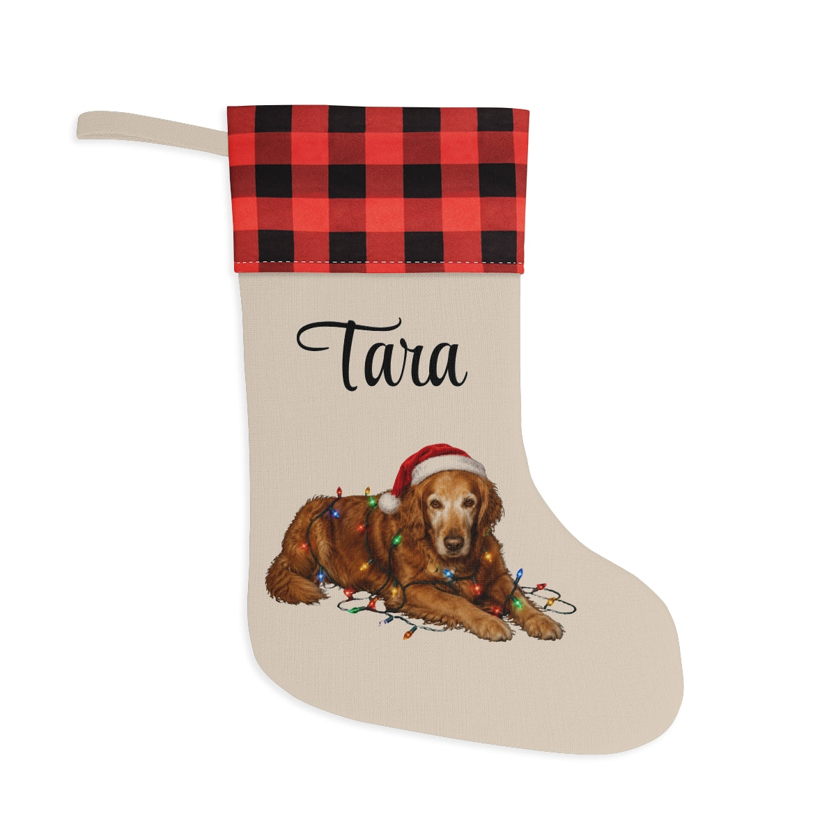 Personalized Dog Photo Christmas Stocking Custom Pet Name Holiday Decor