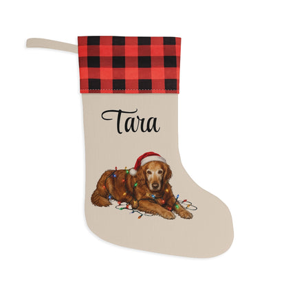 Personalized Dog Photo Christmas Stocking Custom Pet Name Holiday Decor