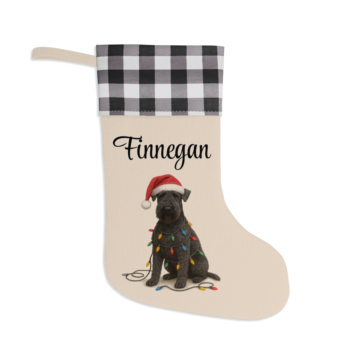 Personalized Kerry Blue Terrier Christmas Stocking, Holiday Decor Gift for Pet Lovers