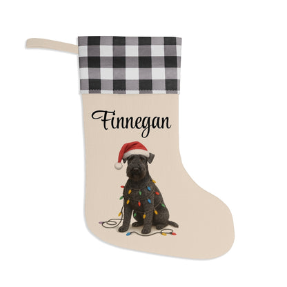 Personalized Kerry Blue Terrier Christmas Stocking, Holiday Decor Gift for Pet Lovers