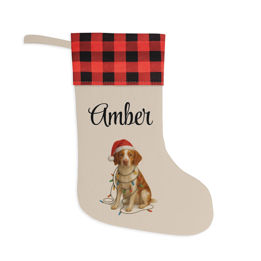 Personalized Brittany Spaniel Christmas Stocking