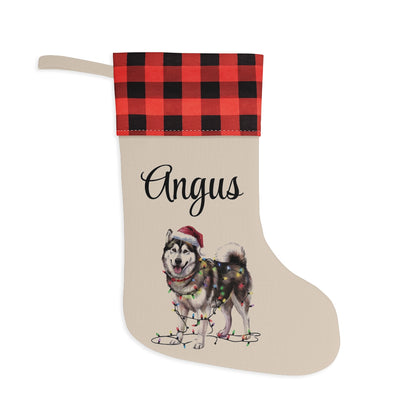 Personalized Alaskan Malamute Christmas Stocking