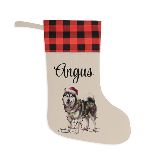 Personalized Alaskan Malamute Christmas Stocking