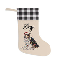 Load image into Gallery viewer, Personalized Collie Christmas Stocking,  Holiday Decor Gift for Pet Lovers
