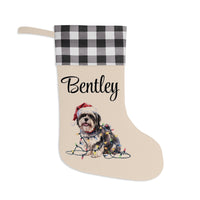 Load image into Gallery viewer, Personalized Lhasa Apso Christmas Stocking, Holiday Decor Gift for Pet Lovers
