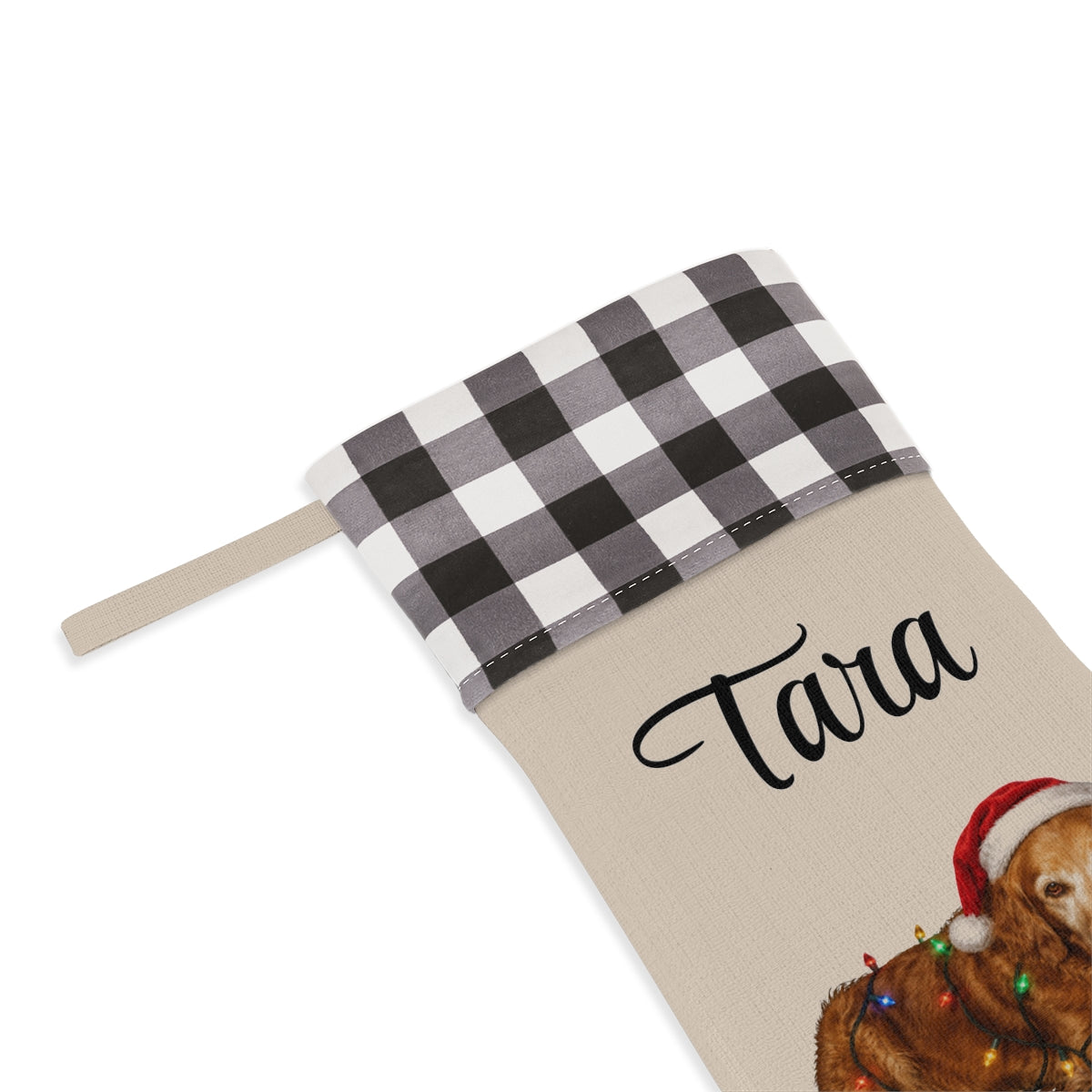 Personalized Dog Photo Christmas Stocking Custom Pet Name Holiday Decor