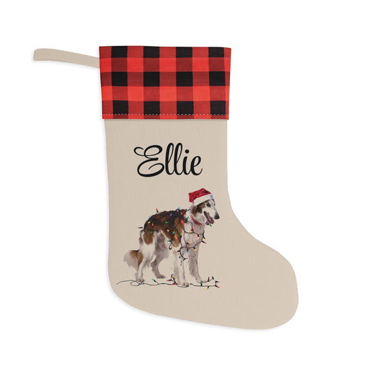 Personalized Borzoi Christmas Stocking