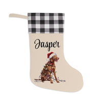 Load image into Gallery viewer, Personalized Viszla Christmas Stocking, Holiday Decor Gift for Pet Lovers
