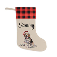 Load image into Gallery viewer, Personalized Beagle Stocking, Custom Christmas Stocking, Beagle Holiday Decor
