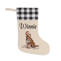 Load image into Gallery viewer, Personalized Goldendoodle Christmas Stocking, Holiday Decor Gift for Pet Lovers
