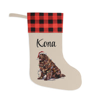 Load image into Gallery viewer, Personalized Brown Newfoundland Christmas Stocking, Holiday Decor Gift for Pet Lovers
