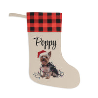 Load image into Gallery viewer, Personalized Yorkshire Terrier Christmas Stocking, Holiday Decor Gift for Pet Lovers
