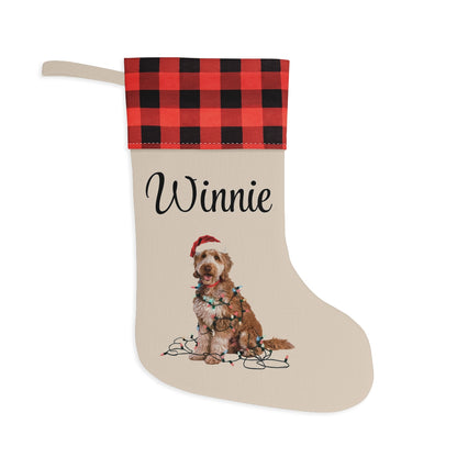 Personalized Goldendoodle Christmas Stocking, Holiday Decor Gift for Pet Lovers