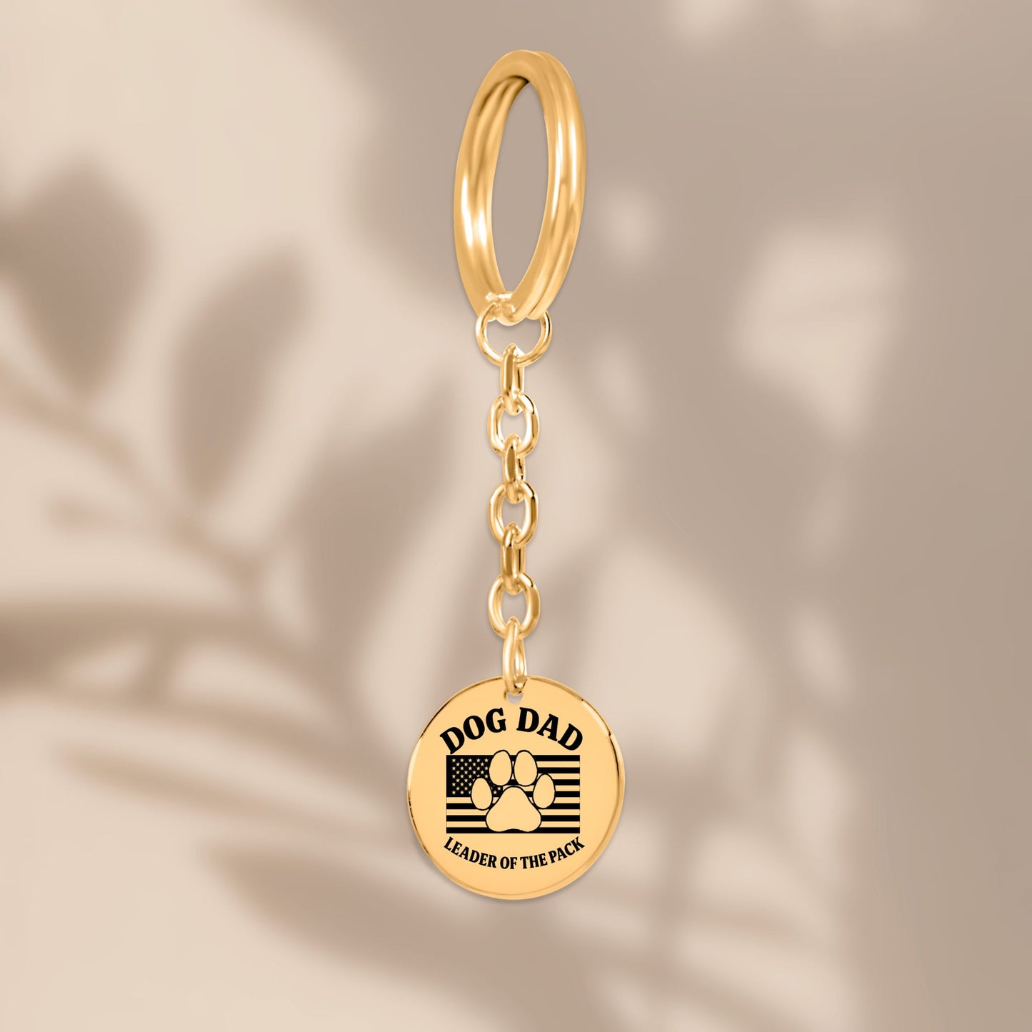 Personalized Dog Dad Leader of the Pack Keychain