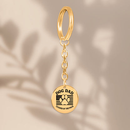 Personalized Dog Dad Leader of the Pack Keychain