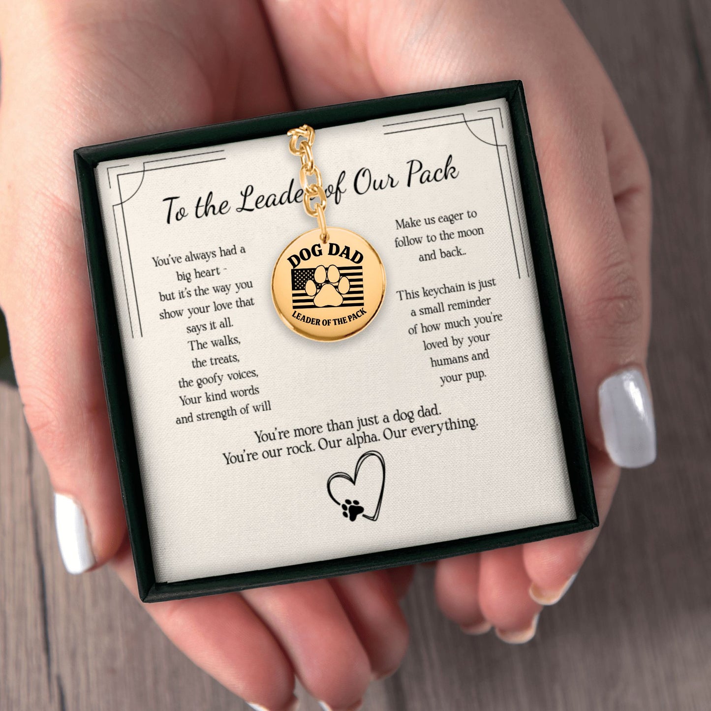 Personalized Dog Dad Leader of the Pack Keychain