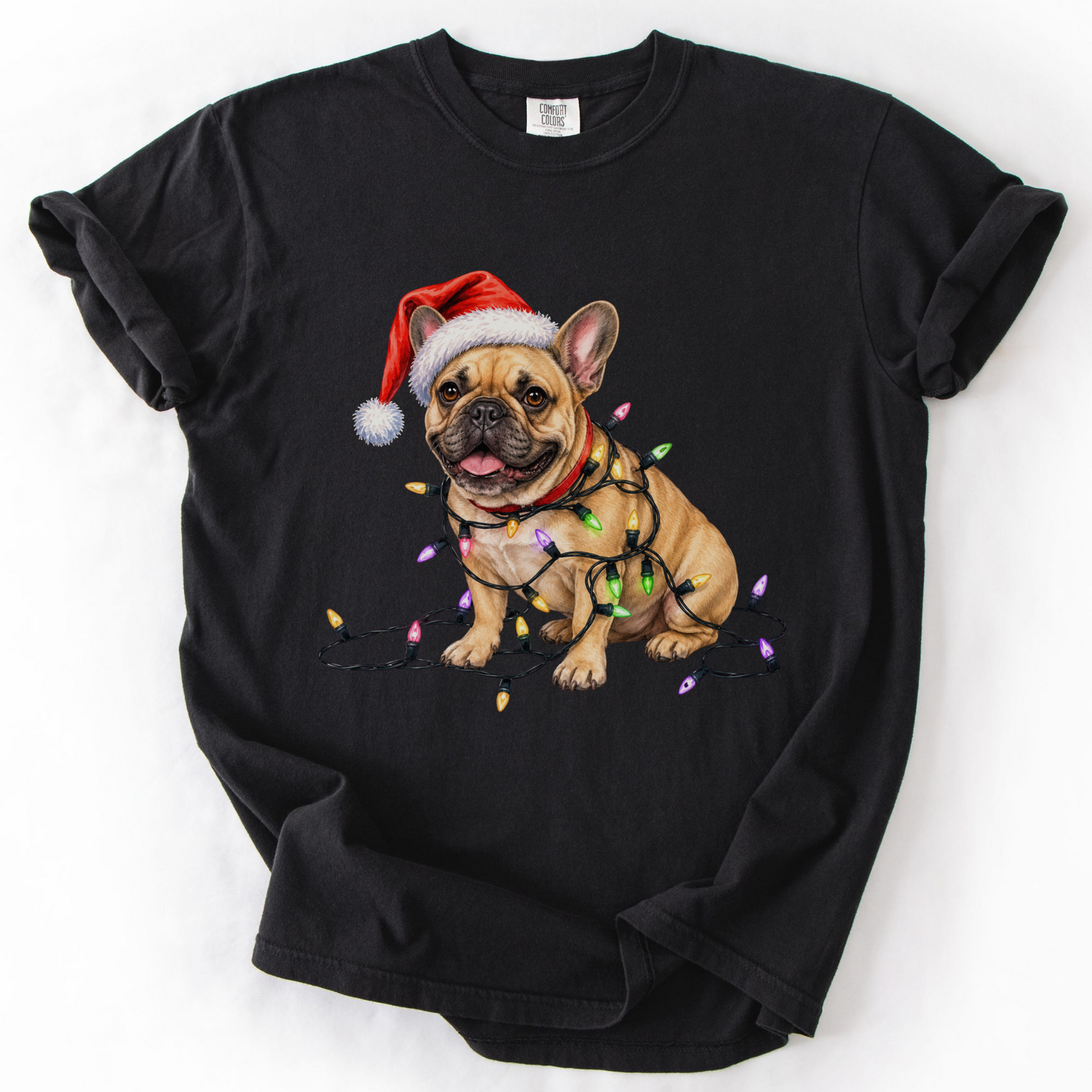 Fawn French Bulldog Christmas Lights Shirt