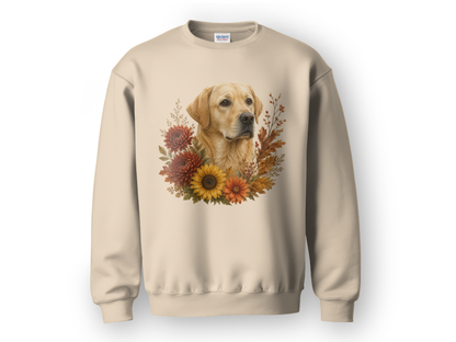 Yellow Labrador Autumn Floral Sweatshirt