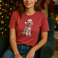Load image into Gallery viewer, Christmas Poodle Shirt, Christmas Lights Dog Tee, Christmas Dog Tee, Poodle Mom Tshirt, Gift for Dog Lover, Poodle
