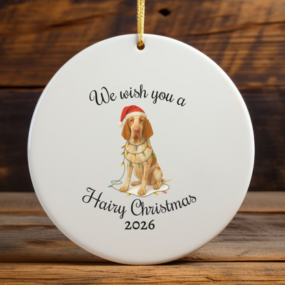 Bracco Italiano Ornament, Personalized Christmas Dog Keepsake, Holiday Pet Lover Gift, Ceramic Holiday Decoration, Custom Date