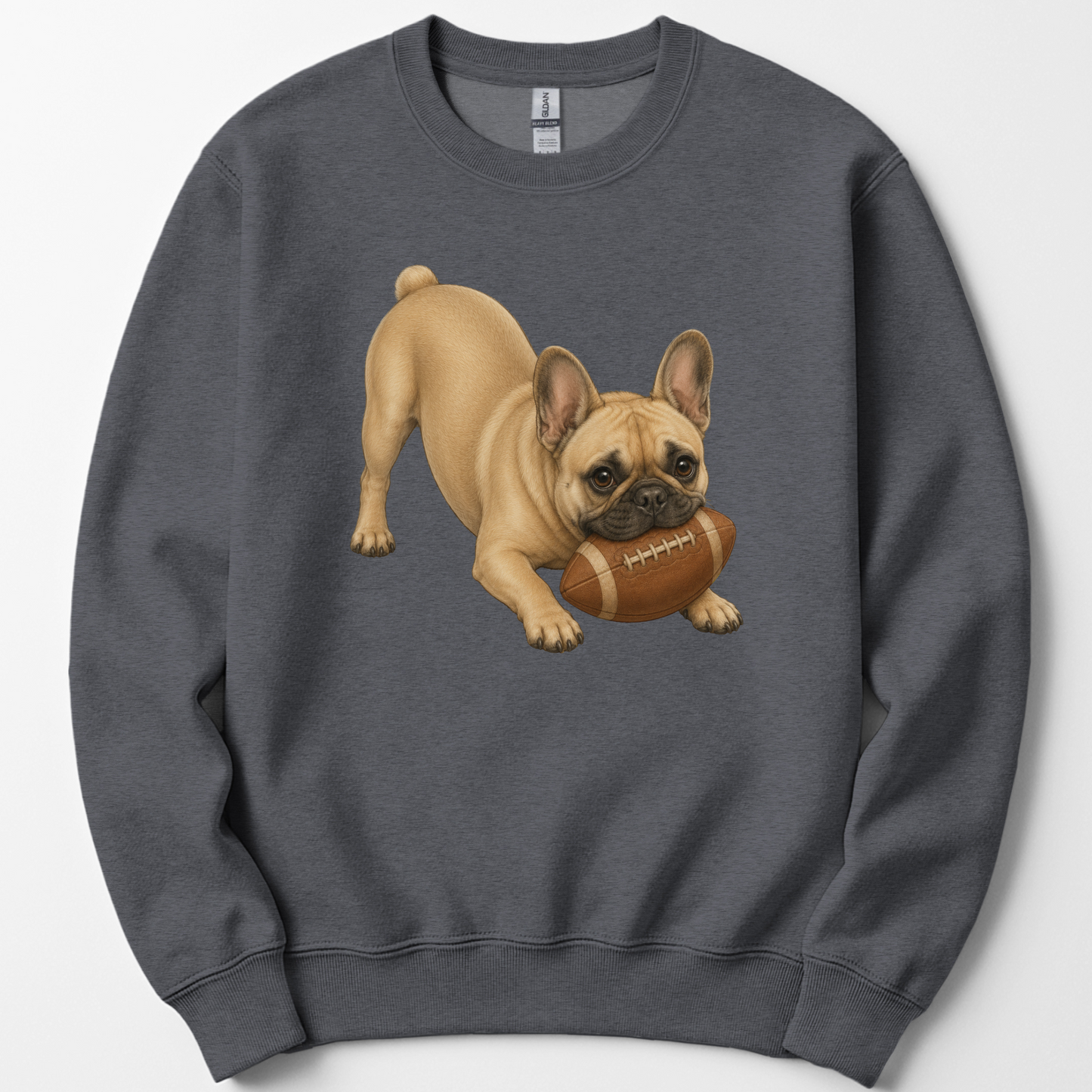 French Bulldog Football Sweatshirt Dog Lover Game Day Crewneck Frenchie Mom Gift