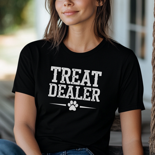 Treat Dealer Dog Lover Shirt, Funny Pet Owner T-Shirt for Dog Moms Dads, Cute Gift for Dog Trainers and Dog Sitters