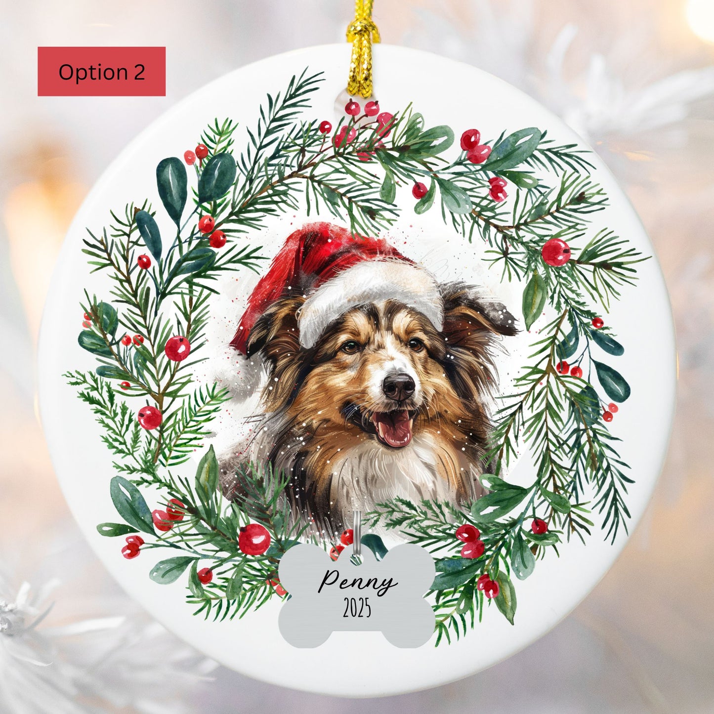 Personalized Sheltie Christmas Ornament