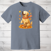 Load image into Gallery viewer, Yellow Labrador Shirt, Autumn Dog Sweatshirt, Labrador Lover Gift, Cozy Canine Apparel, Fall Clothing for Dog Moms
