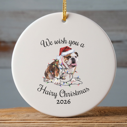 Christmas Bulldog Ornament, Bulldog Mom, Christmas Lights Dog Keepsake, Christmas Dog, Gift For Dog Lover, Bulldog