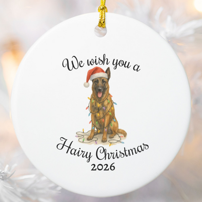 Christmas Belgian Malinois Ornament, Dog Lover Christmas Gift, Ceramic Tree Decoration, Holiday Keepsake, Personalized