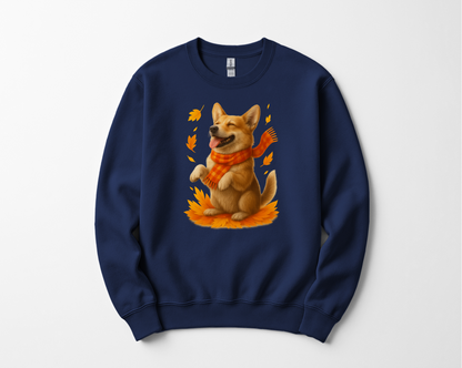 Corgi Autumn Sweatshirt, Dog Lover Fall Apparel, Cozy Pet Sweater, Cute Corgi Shirt Gift, Autumn Dog Fashion