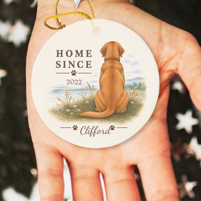 Personalized Fox Red Lab Ornament, Double Sided Labrador Gotcha Day Gift, Custom Dog Keepsake