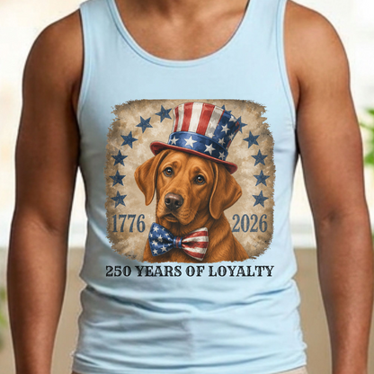 Fox Red Lab Patriotic Tank Top, 250 Years of Loyalty