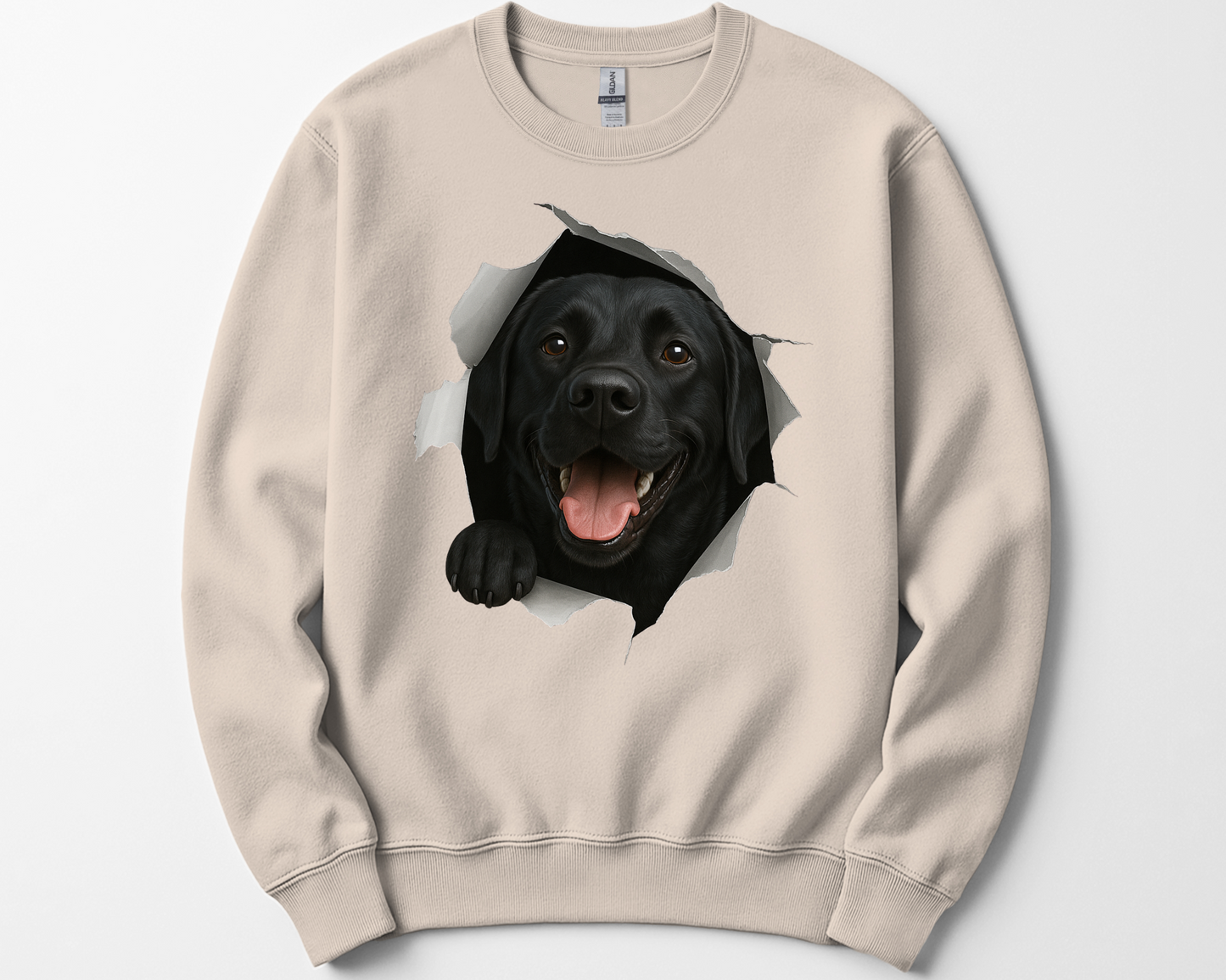 Peeking Black Lab Sweatshirt – Cute Dog Lover Gift, Funny Labrador Crewneck for Pet Owners, Black Lab Mom & Dad Shirt