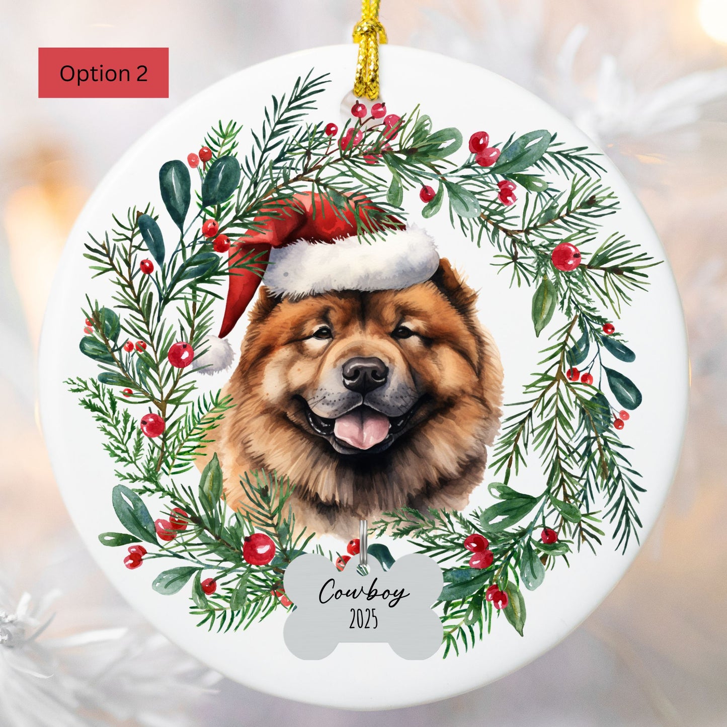 Personalized Chow Chow Christmas Ornament