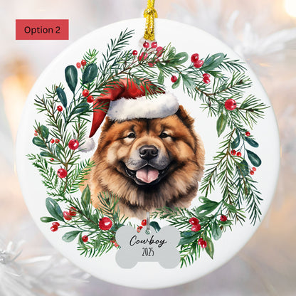 Personalized Chow Chow Christmas Ornament