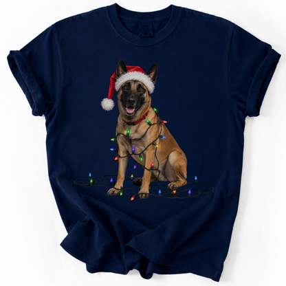 Belgian Malinois Christmas Lights Dog Shirt