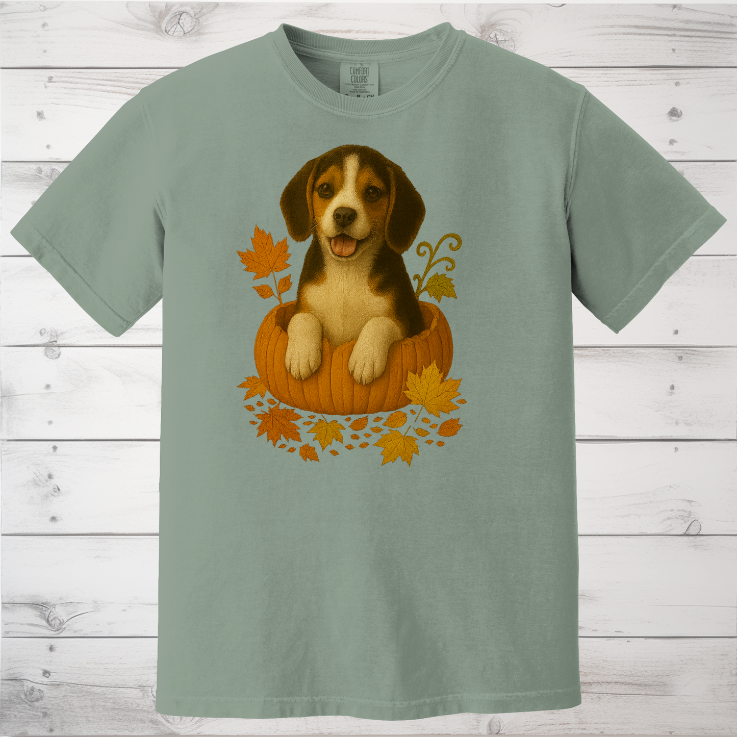Beagle Dog in Pumpkin Fall T-Shirt