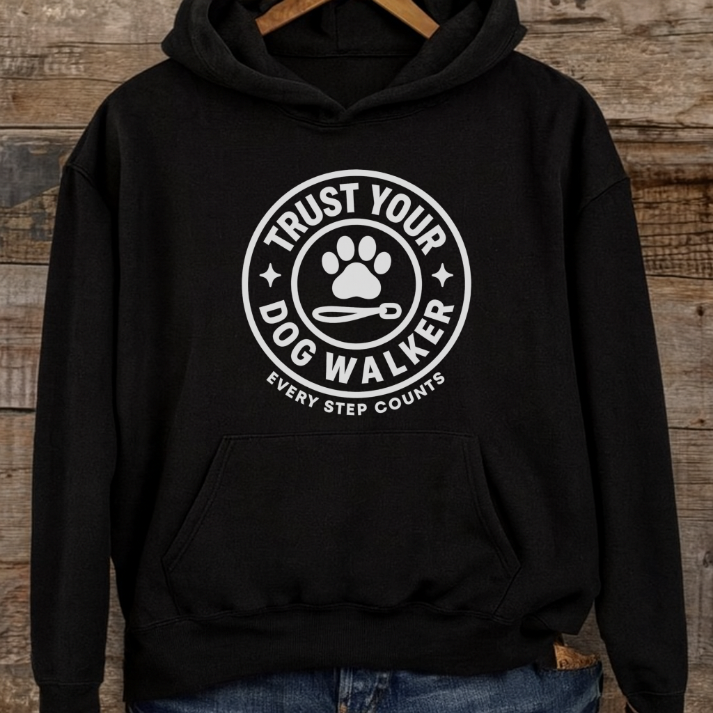 Dog Walker Hoodie, Pet Lover Sweatshirt, Cozy Funny Gift for Dog Walkers, Unisex Apparel, Step Counter Sweater