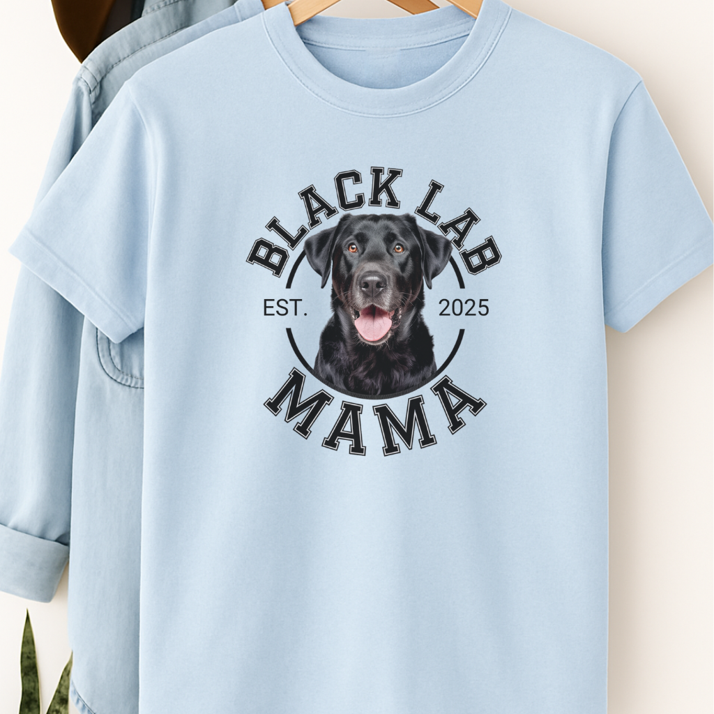 Black Lab Mama Shirt Personalized Labrador Retriever Dog Mom Tee Gift for Dog Lovers Custom Pet Owner Shirt
