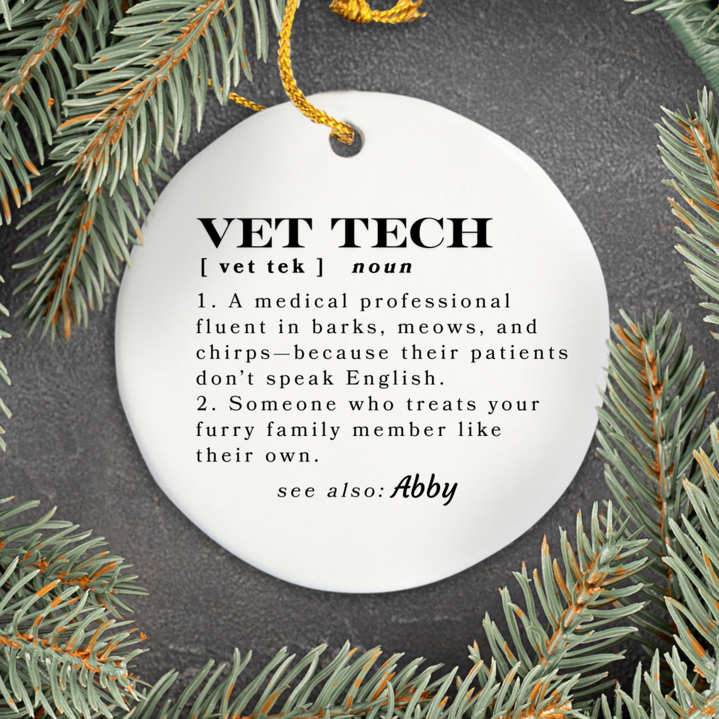 Personalized Custom Vet Tech Ornament
