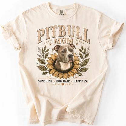 Pitbull Mom Sunflower Shirt