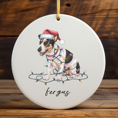 Personalized Rat Terrier Ornament, Custom Dog Lover Gift