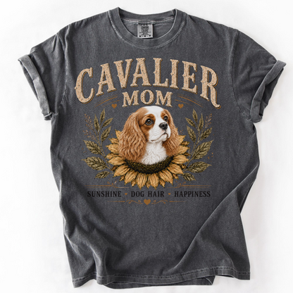 Blenheim Cavalier Mom Shirt, Cavalier King Charles Spaniel Tee, Sunflower Dog Lover Gift