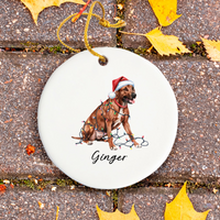 Load image into Gallery viewer, Rhodesian Ridgeback Ornament, Custom Dog Lover Holiday Gift

