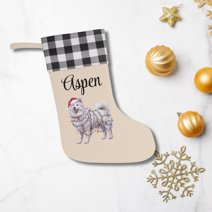 Personalized Samoyed Christmas Stocking, Holiday Decor Gift for Pet Lovers